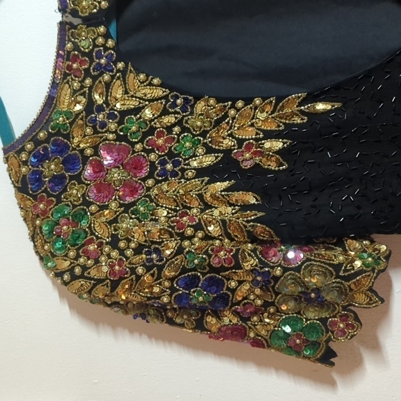 Euc Vintage Silk 80s 90s Sequin Dress sz4 SHOWSTOPPING - Picture 7 of 12